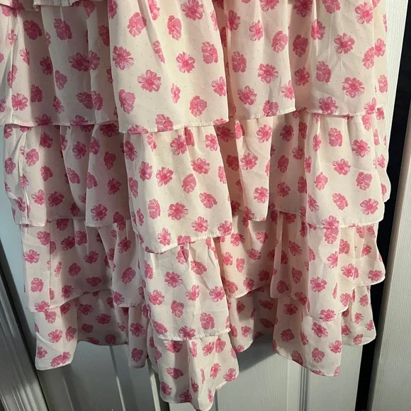 Francesca's Pink Smocked Puff Sleeve Maxi Dress - Picture 8 of 9